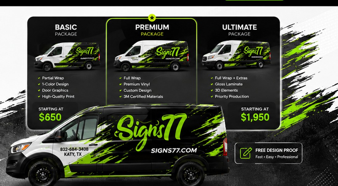 Signs77 commercial van wraps and packages