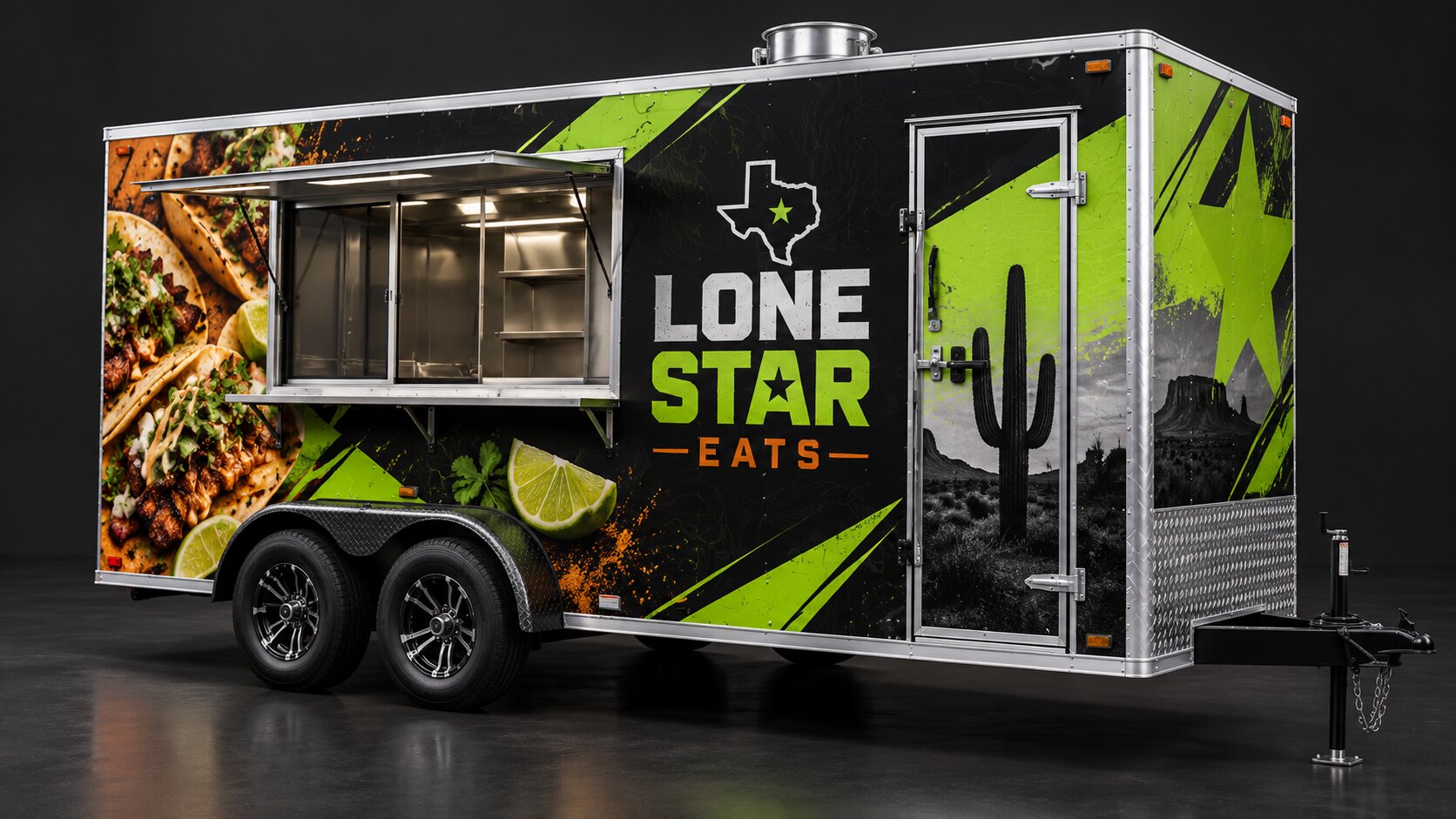 14-foot food trailer full wrap concept